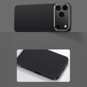 Benks Magnetic Armor Pro Kevlar dėklas Metal Frame 600D (A067) skirtas Apple iPhone 17 juodos spalvos (Camera Control Button) - Image 4