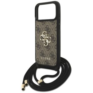 Original dėklas GUESS 4G Big Logo Cord Stap Crossbody skirtas Apple iPhone 17 Pro Max rudos spalvos - Image 5