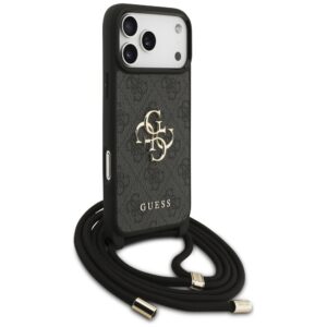 Original dėklas GUESS 4G Big Logo Cord Stap Crossbody skirtas Apple iPhone 17 Pro Max juodos spalvos - Image 3