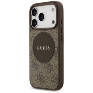 Original dėklas GUESS 4G Circle Classic Logo MagSafe skirtas Apple iPhone 17 Pro rudos spalvos - Image 2