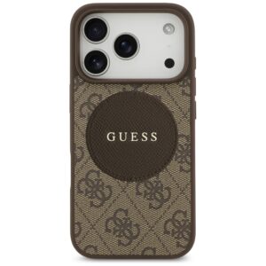 Original dėklas GUESS 4G Circle Classic Logo MagSafe skirtas Apple iPhone 17 Pro rudos spalvos - Image 3