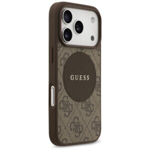 Original dėklas GUESS 4G Circle Classic Logo MagSafe skirtas Apple iPhone 17 Pro rudos spalvos - Image 4