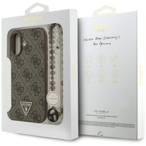 Original dėklas GUESS 4G Strap Triangle Logo MagSafe skirtas Apple iPhone 17 rudos spalvos - Image 8