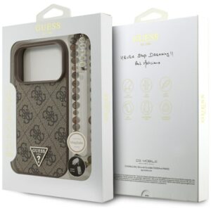Original dėklas GUESS 4G Strap Triangle Logo MagSafe skirtas Apple iPhone 17 Pro rudos spalvos - Image 8