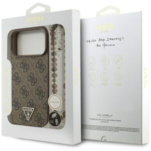 Original dėklas GUESS 4G Strap Triangle Logo MagSafe skirtas Apple iPhone 17 Pro Max rudos spalvos - Image 8