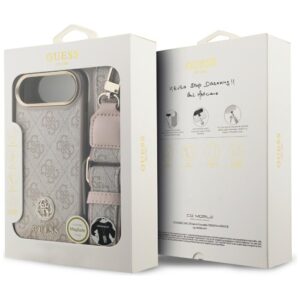 Original dėklas GUESS 4G Strass Logo & Big Strap Metal Buttons MagSafe skirtas Apple iPhone 17 Air pink - Image 9