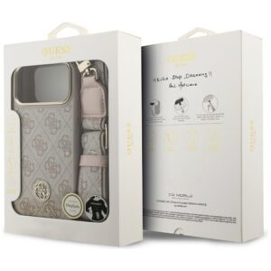 Original dėklas GUESS 4G Strass Logo & Big Strap Metal Buttons MagSafe skirtas Apple iPhone 17 Pro Max pink - Image 9