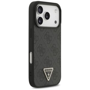 Original dėklas GUESS Leather 4G Triangle Strass MagSafe skirtas Apple iPhone 17 Pro juodos spalvos - Image 4