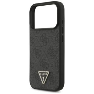 Original dėklas GUESS Leather 4G Triangle Strass MagSafe skirtas Apple iPhone 17 Pro juodos spalvos - Image 6
