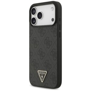 Original dėklas GUESS Leather 4G Triangle Strass MagSafe skirtas Apple iPhone 17 Pro Max juodos spalvos - Image 2