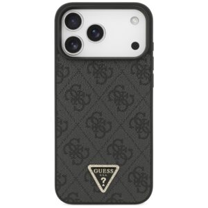 Original dėklas GUESS Leather 4G Triangle Strass MagSafe skirtas Apple iPhone 17 Pro Max juodos spalvos - Image 3