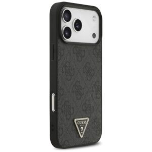 Original dėklas GUESS Leather 4G Triangle Strass MagSafe skirtas Apple iPhone 17 Pro Max juodos spalvos - Image 4