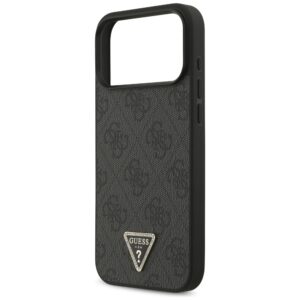 Original dėklas GUESS Leather 4G Triangle Strass MagSafe skirtas Apple iPhone 17 Pro Max juodos spalvos - Image 6