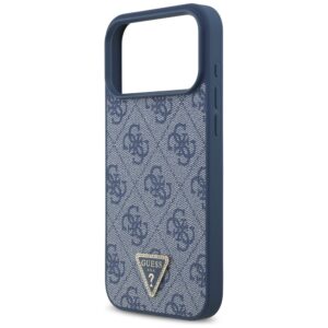 Original dėklas GUESS Leather 4G Triangle Strass MagSafe skirtas Apple iPhone 17 Pro Max blue - Image 6