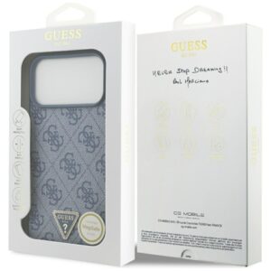 Original dėklas GUESS Leather 4G Triangle Strass MagSafe skirtas Apple iPhone 17 Pro Max blue - Image 8