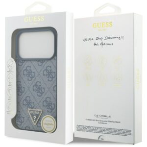 Original dėklas GUESS Leather 4G Triangle Strass MagSafe skirtas Apple iPhone 17 Pro blue - Image 8