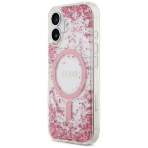Original dėklas GUESS Resin Bottom Glitter MagSafe skirtas Apple iPhone 17 pink - Image 2