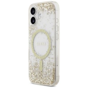 Original dėklas GUESS Resin Bottom Glitter MagSafe skirtas Apple iPhone 17 aukso spalvos - Image 2