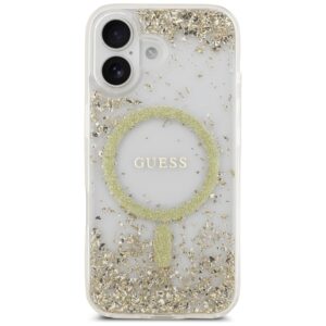 Original dėklas GUESS Resin Bottom Glitter MagSafe skirtas Apple iPhone 17 aukso spalvos - Image 3