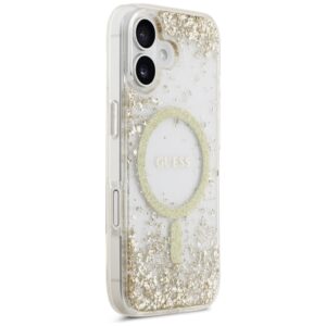 Original dėklas GUESS Resin Bottom Glitter MagSafe skirtas Apple iPhone 17 aukso spalvos - Image 4