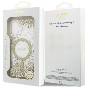 Original dėklas GUESS Resin Bottom Glitter MagSafe skirtas Apple iPhone 17 aukso spalvos - Image 8