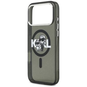 Original Pouch KARL LAGERFELD IML Glitter Karl & Choupette Sketch Logo Magsafe skirtas Apple iPhone 17 Pro Max juodos spalvos - Image 6