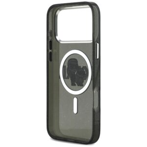 Original Pouch KARL LAGERFELD IML Glitter Karl & Choupette Sketch Logo Magsafe skirtas Apple iPhone 17 Pro Max juodos spalvos - Image 7