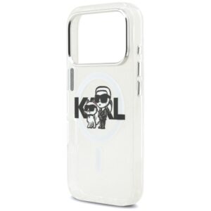 Original Pouch KARL LAGERFELD IML Glitter Karl & Choupette Sketch Logo Magsafe skirtas Apple iPhone 17 Pro skaidrus - Image 6