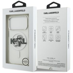 Original Pouch KARL LAGERFELD IML Glitter Karl & Choupette Sketch Logo Magsafe skirtas Apple iPhone 17 Pro skaidrus - Image 8