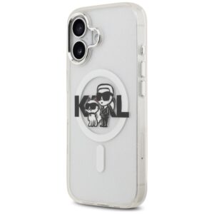 Original Pouch KARL LAGERFELD IML Glitter Karl & Choupette Sketch Logo Magsafe skirtas Apple iPhone 17 skaidrus - Image 2