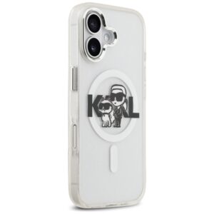 Original Pouch KARL LAGERFELD IML Glitter Karl & Choupette Sketch Logo Magsafe skirtas Apple iPhone 17 skaidrus - Image 4