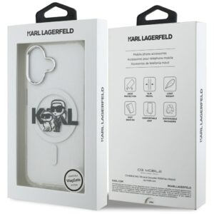 Original Pouch KARL LAGERFELD IML Glitter Karl & Choupette Sketch Logo Magsafe skirtas Apple iPhone 17 skaidrus - Image 8