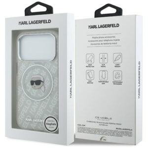 Original Pouch KARL LAGERFELD IML Karl Head Logo MagSafe skirtas Apple iPhone 17 Pro pilkos spalvos - Image 8