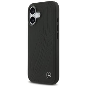 Original dėklas MERCEDES Leather Large Laurel Leave MagSafe skirtas Apple iPhone 17 juodos spalvos - Image 2