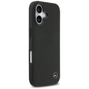 Original dėklas MERCEDES Leather Large Laurel Leave MagSafe skirtas Apple iPhone 17 juodos spalvos - Image 4