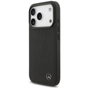 Original dėklas MERCEDES Leather Large Laurel Leave MagSafe skirtas Apple iPhone 17 Pro juodos spalvos - Image 2
