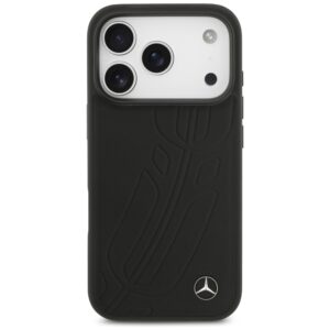 Original dėklas MERCEDES Leather Large Laurel Leave MagSafe skirtas Apple iPhone 17 Pro juodos spalvos - Image 3