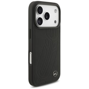 Original dėklas MERCEDES Leather Large Laurel Leave MagSafe skirtas Apple iPhone 17 Pro juodos spalvos - Image 4