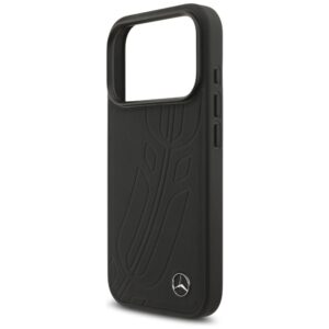 Original dėklas MERCEDES Leather Large Laurel Leave MagSafe skirtas Apple iPhone 17 Pro juodos spalvos - Image 6