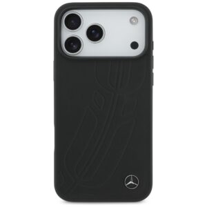 Original dėklas MERCEDES Leather Large Laurel Leave MagSafe skirtas Apple iPhone 17 Pro Max juodos spalvos - Image 3