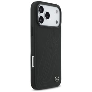 Original dėklas MERCEDES Leather Large Laurel Leave MagSafe skirtas Apple iPhone 17 Pro Max juodos spalvos - Image 4