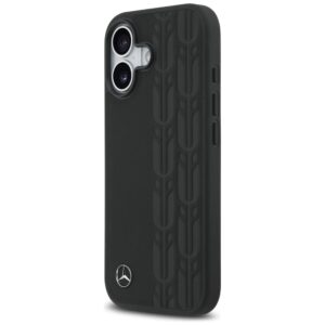 Original dėklas MERCEDES Leather Laurel Leaves MagSafe skirtas Apple iPhone 17 juodos spalvos - Image 2