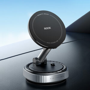 Rock Car holder QS6 vacuum magnetic juodos spalvos - Image 2