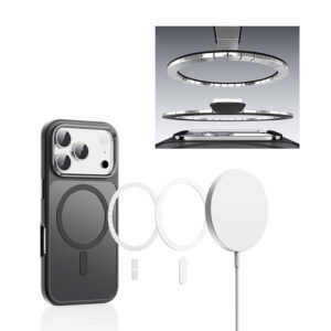 Rock Guard Touch Matte Series Magnetic dėklas skirtas Apple iPhone 17 juodos spalvos (metal lens frame) - Image 2