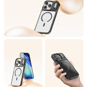 Rock Guard Lens Protection Series Magnetic dėklas skirtas Apple iPhone 17 skaidrus-juodos spalvos - Image 4