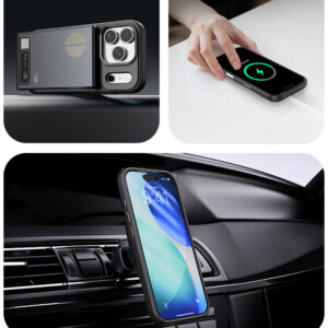 Rock Guard Lens Protection Series Magnetic dėklas skirtas Apple iPhone 17 skaidrus-juodos spalvos - Image 5