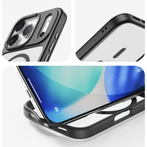 Rock Guard Lens Protection Series Magnetic dėklas skirtas Apple iPhone 17 skaidrus-juodos spalvos - Image 7