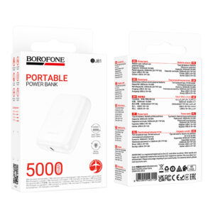 Borofone Power Bank 5000mAh BJ81 Stability - USB - baltos spalvos - Image 5