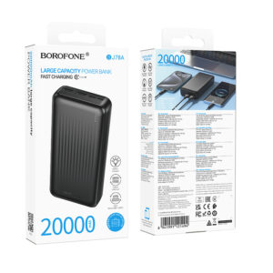 Borofone Power Bank 20000mAh BJ78A Clever - 2xUSB - juodos spalvos - Image 6