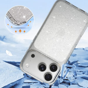 Crystal Glitter dėklas skirtas Apple iPhone 17 Pro Max Silver - Image 3